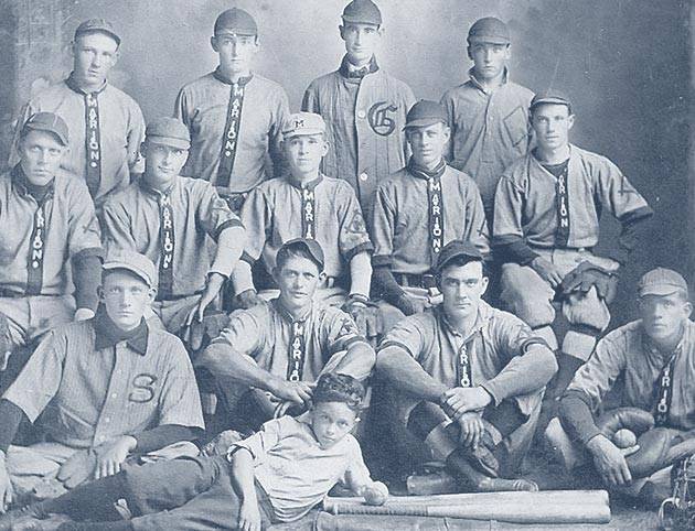 A historic image of a baseball team in Marion, Illinois